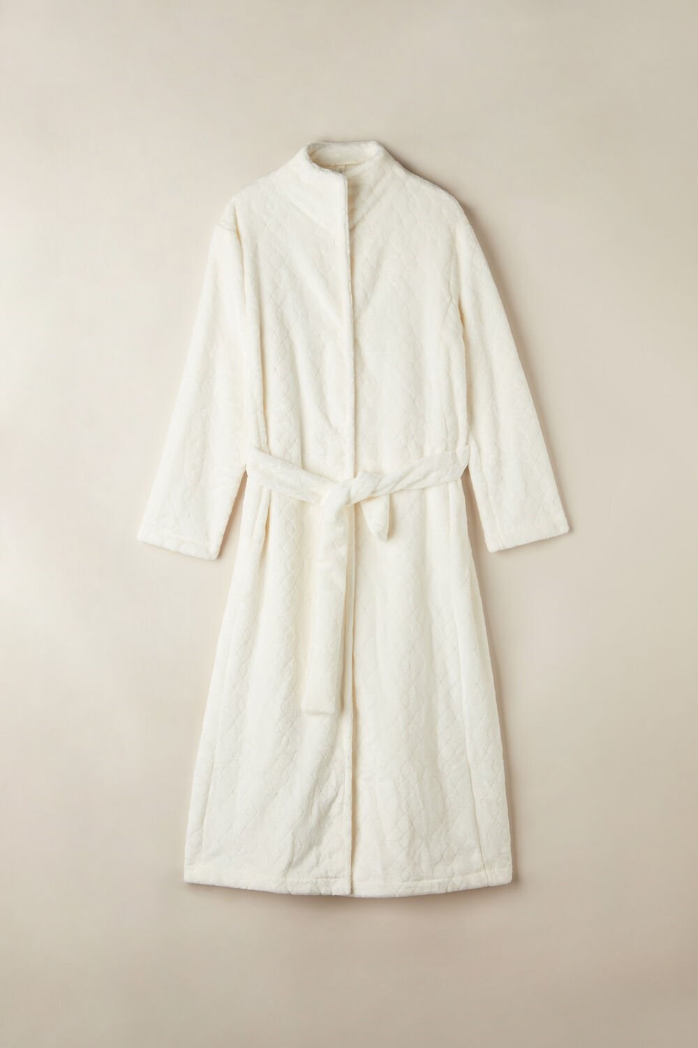 Ivory - 2127 - Talc White Intimissimi Elegant Night Long Robe | DCBX-93258