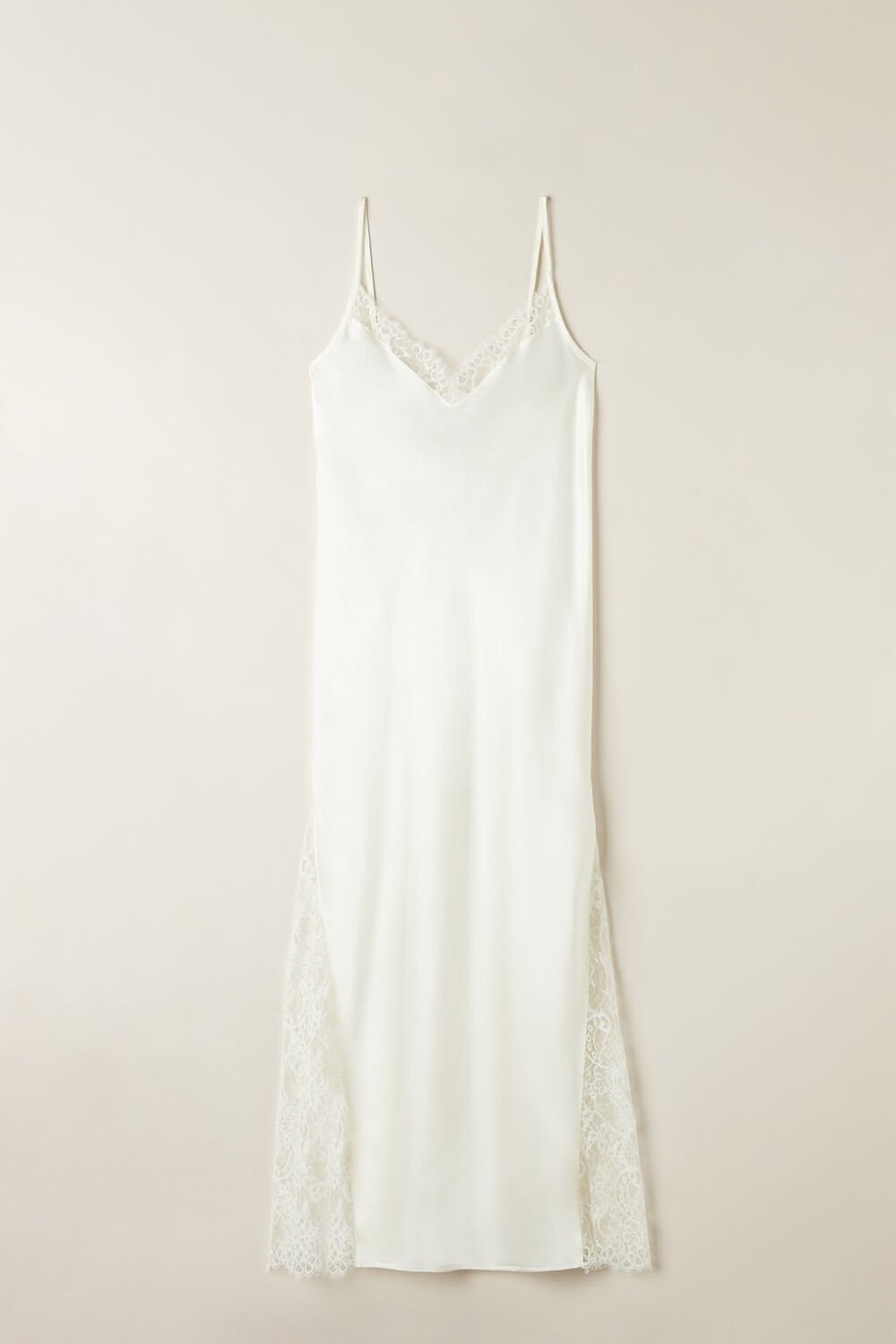 Ivory - 2127 - Talc White Intimissimi Eternal Love Silk Long Slip | KTIE-23560