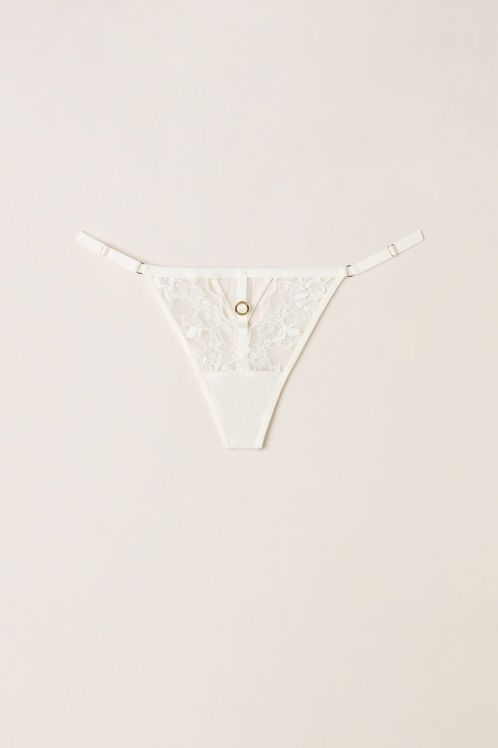 Ivory - 2127 - Talc White Intimissimi Fearless Femininity String Thong | QPYM-76438