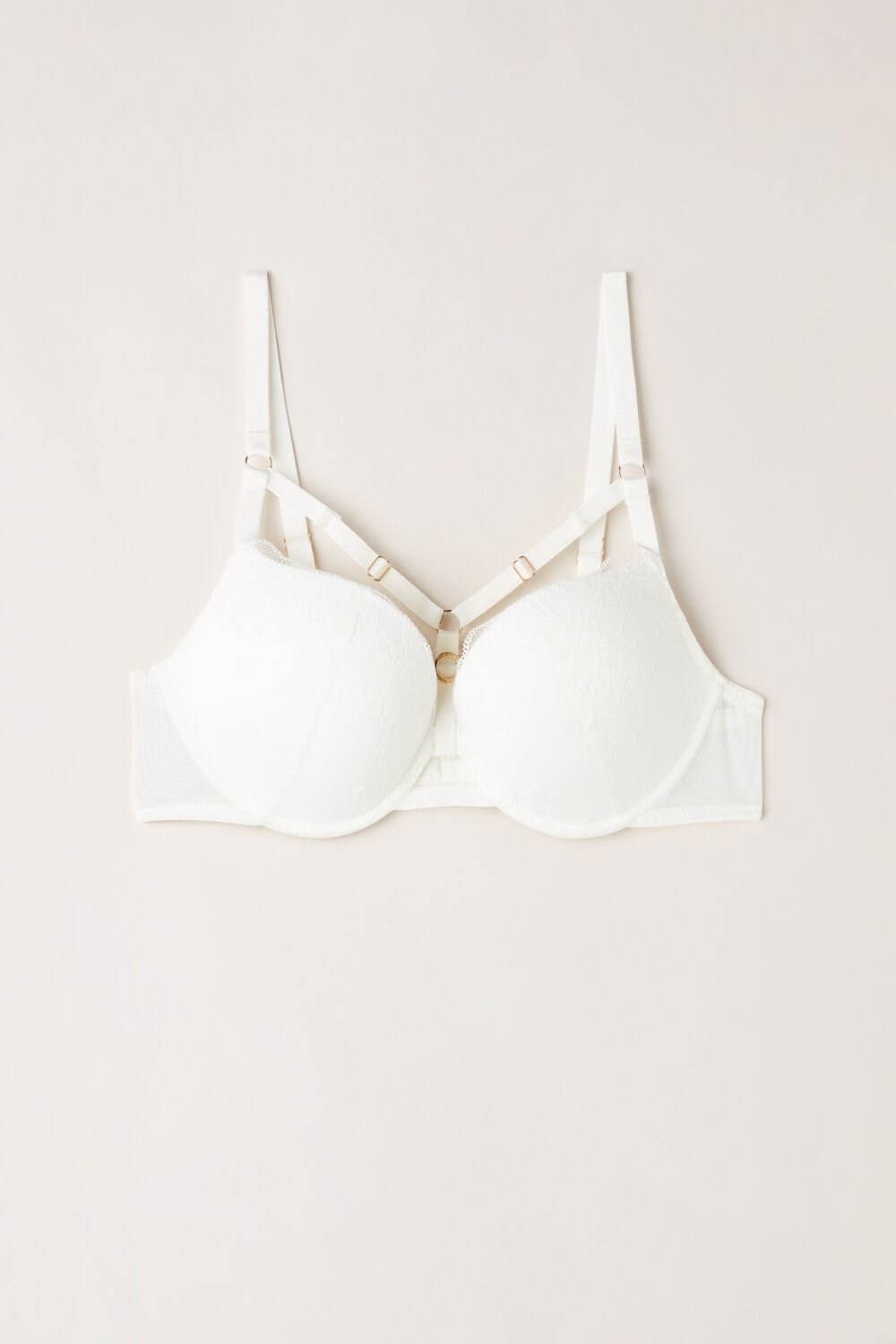 Ivory - 2127 - Talc White Intimissimi Fearless Femininity Elettra Super Push-up Bra | YNBG-42769