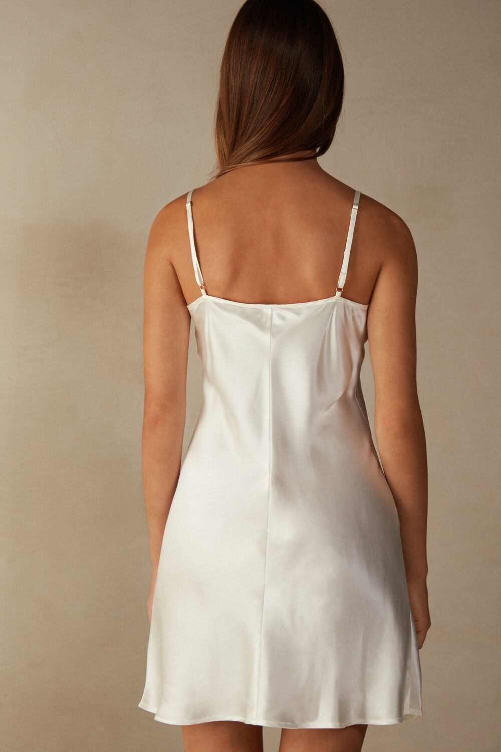 Ivory - 2127 - Talc White Intimissimi Lovely Day Silk Slip | IQUW-41538