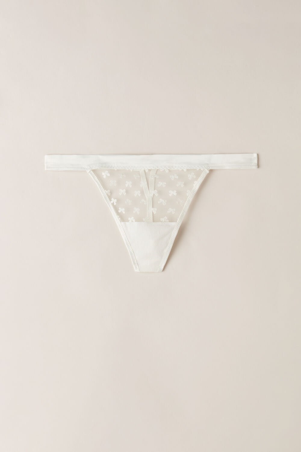 Ivory - 2127 - Talc White Intimissimi Love Cadeau String Thong | SGJT-71294