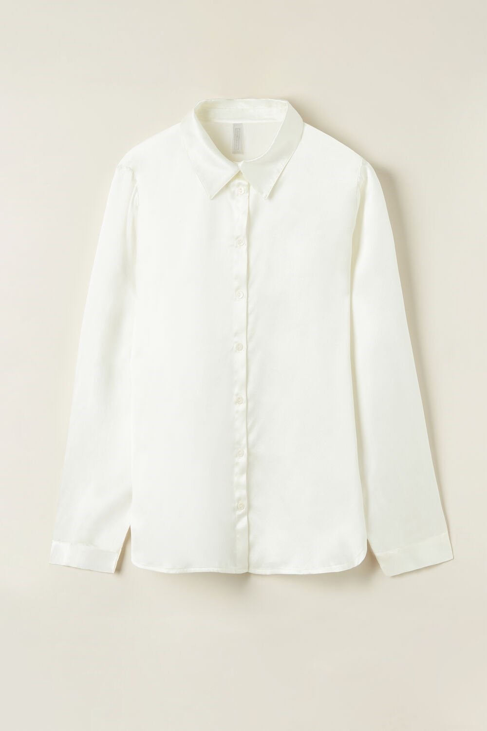 Ivory - 2127 - Talc White Intimissimi Long Sleeve Silk Shirt | VDKL-37694