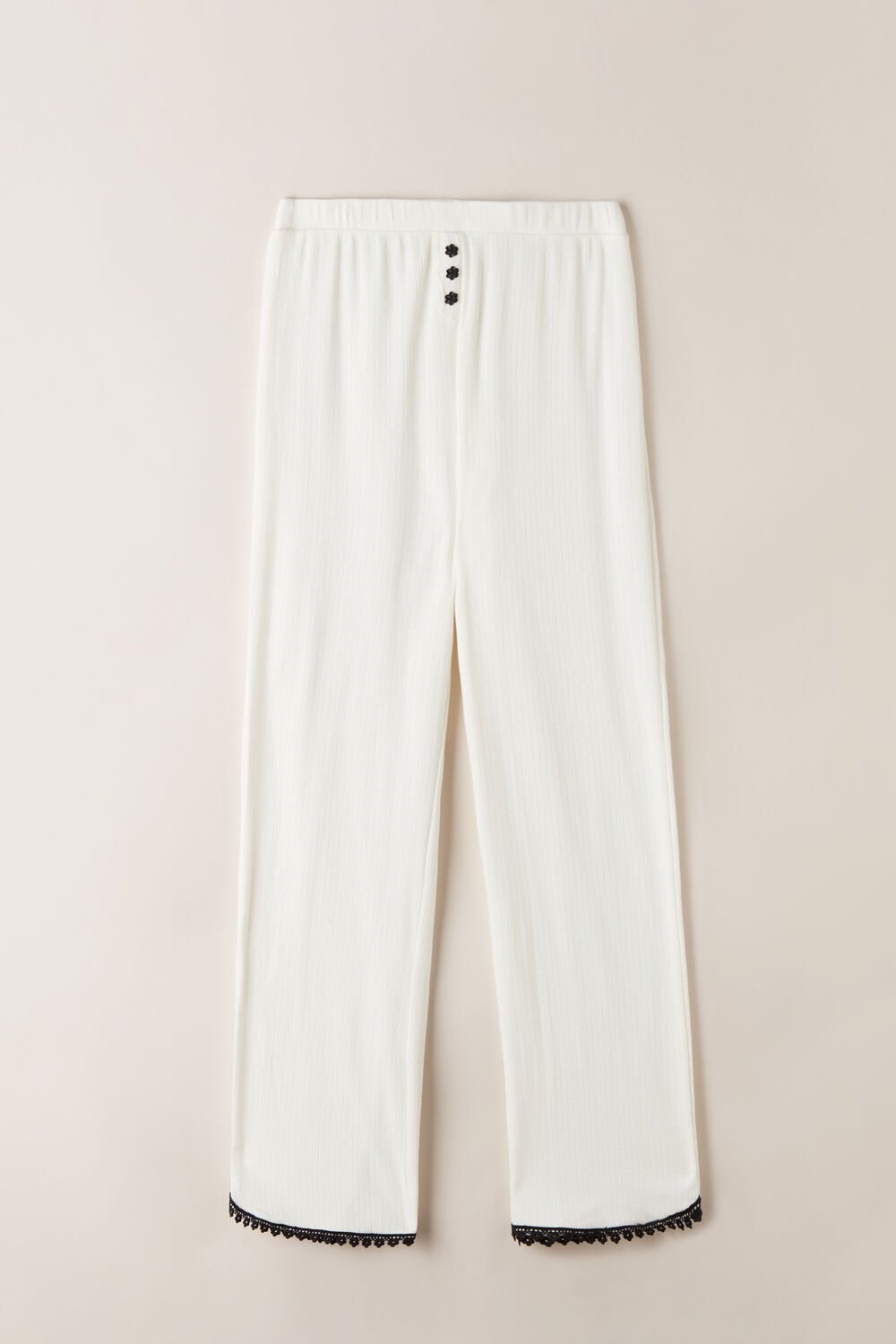 Ivory - 2127 - Talc White Intimissimi Pure Joy Full Length Cotton Pants | UVMT-82519