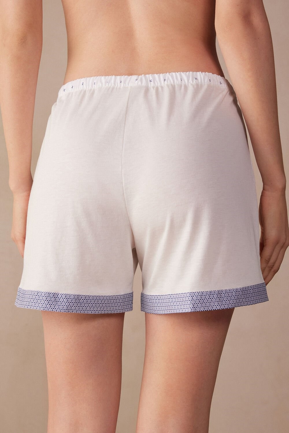 Ivory - 2127 - Talc White Intimissimi Santorini View Ultrafresh Supima® Cotton Shorts | CSVD-95423