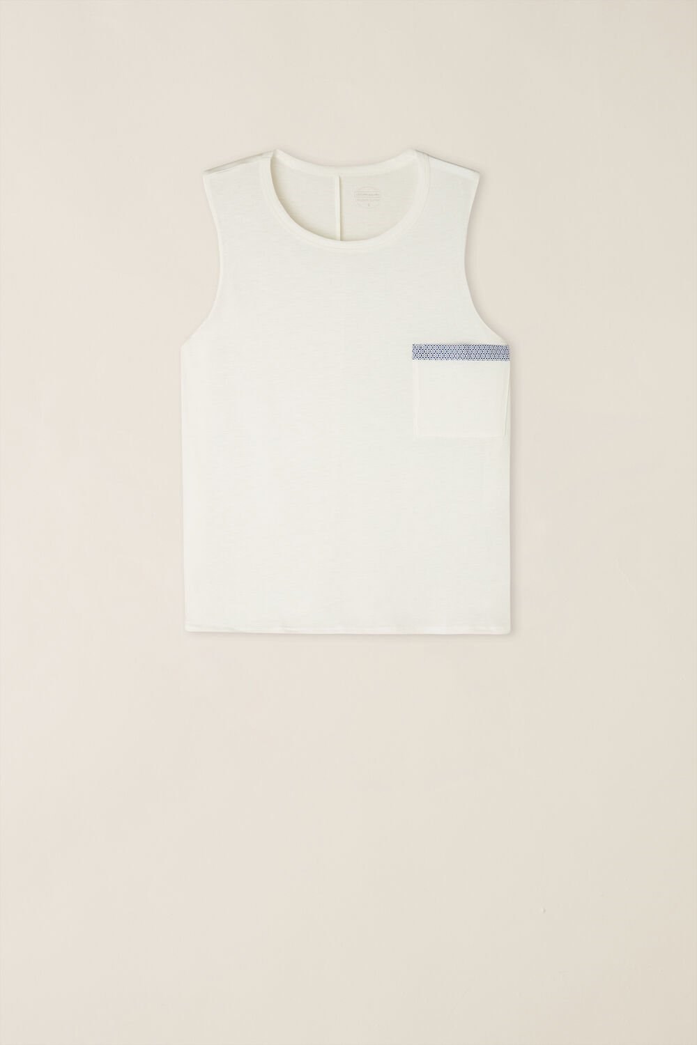 Ivory - 2127 - Talc White Intimissimi Santorini View Tank Top in Supima® Ultrafresh Cotton | FGTP-97041