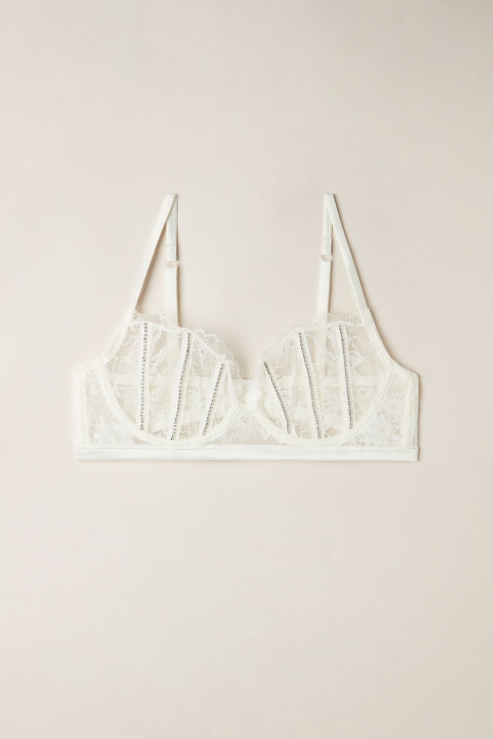 Ivory - 2127 - Talc White Intimissimi Shine High Like Stars Balconette Bra | DNTI-81627