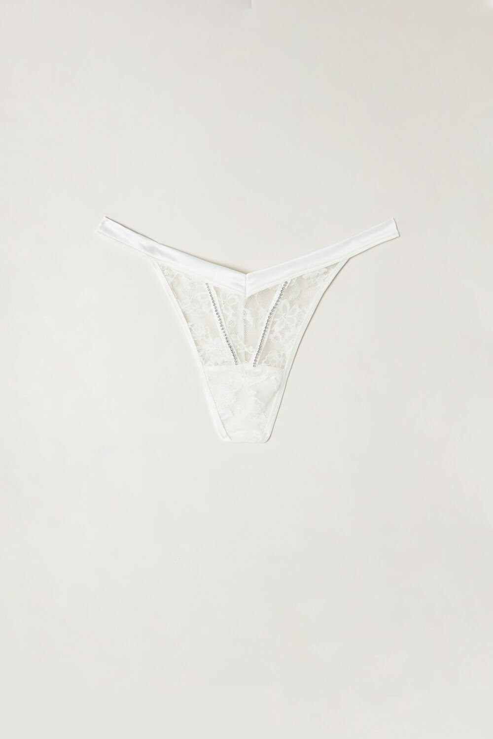 Ivory - 2127 - Talc White Intimissimi Shine High Like Stars ‘80s Style Thong | KXNF-47923