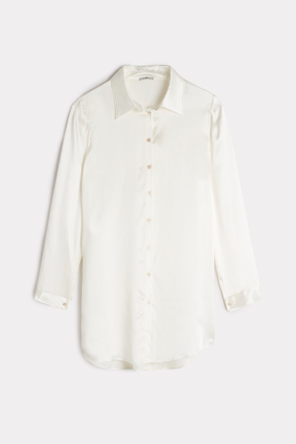 Ivory - 2127 - Talc White Intimissimi Silk Shirt | BZKN-83674