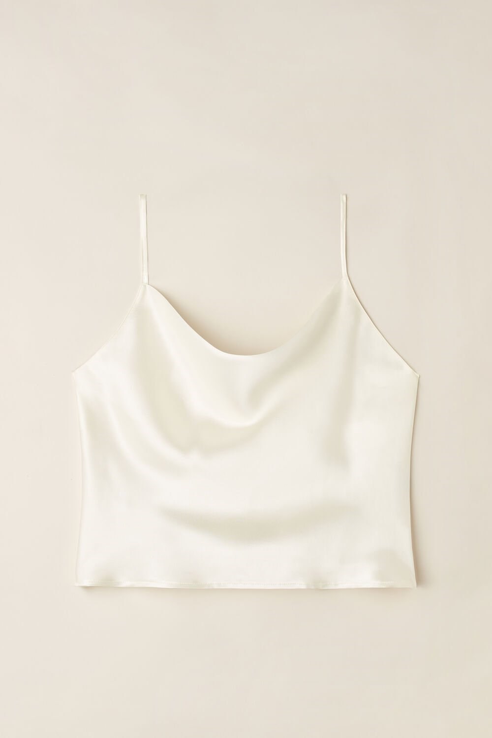 Ivory - 2127 - Talc White Intimissimi Silk Crop Camisole | ERWD-85612