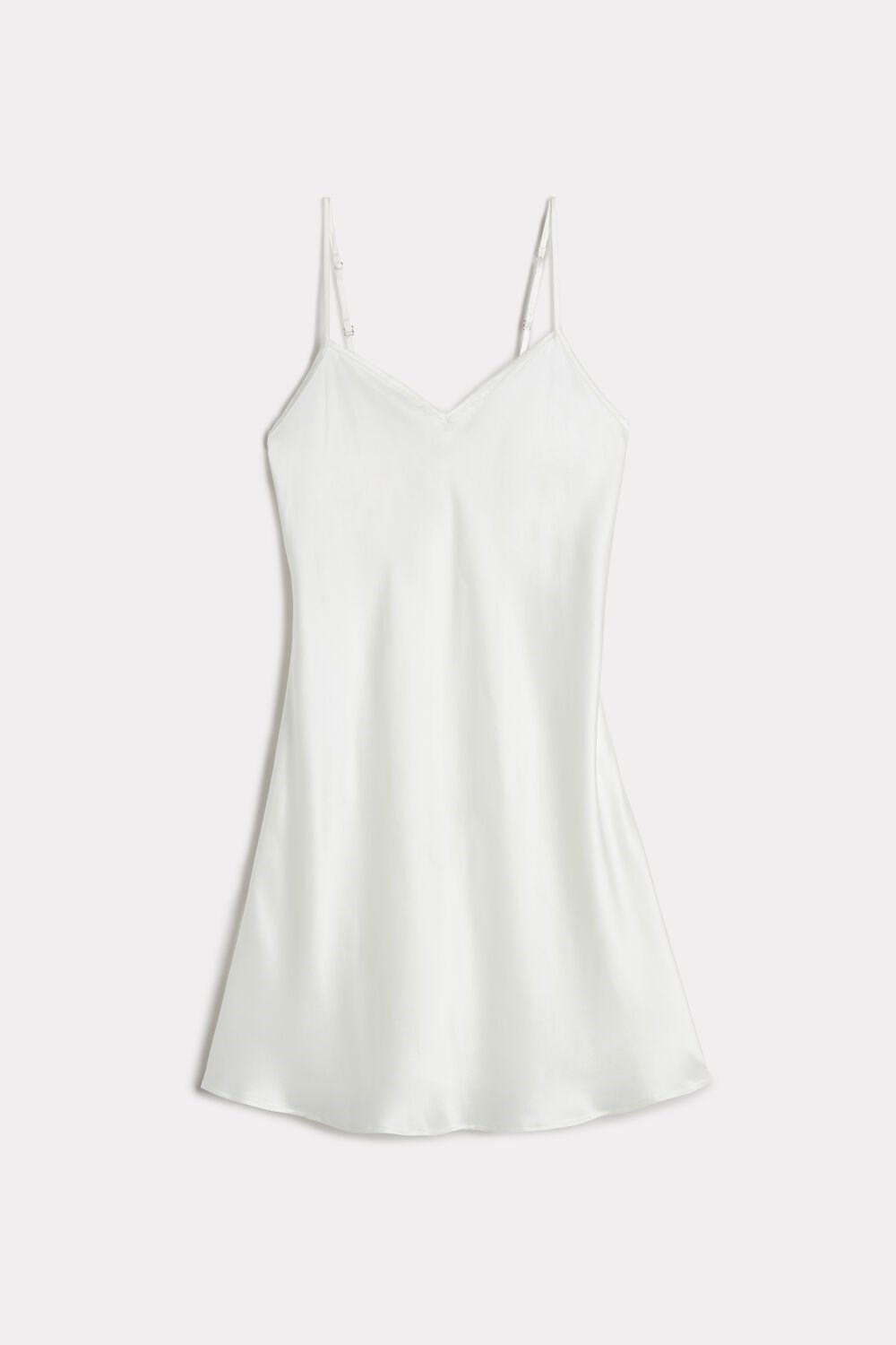 Ivory - 2127 - Talc White Intimissimi Silk Slip | QKDW-69823