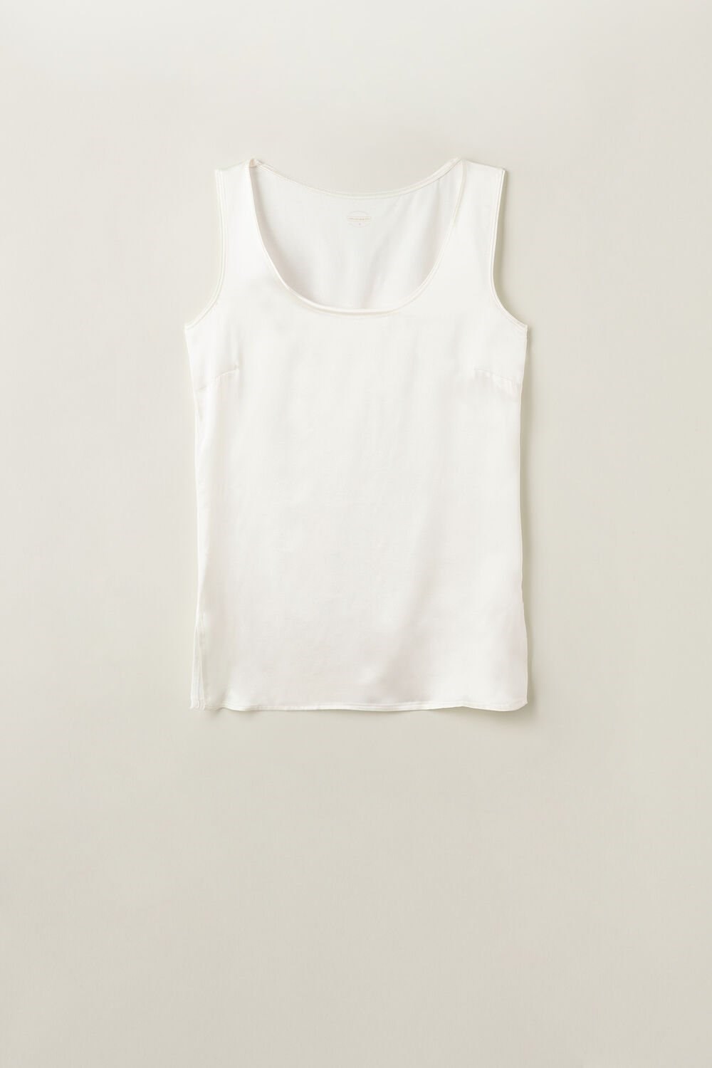 Ivory - 2127 - Talc White Intimissimi Silk and Modal Tank Top | ZXUI-95748