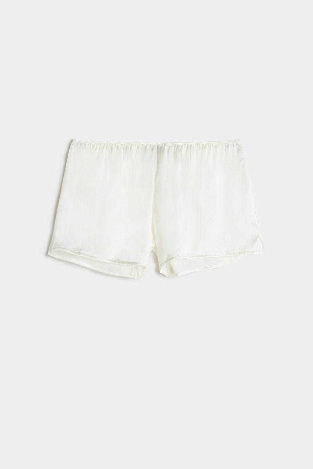 Ivory - 2127 - Talc White Intimissimi Smooth Silk-Satin Shorts | KVYS-12478