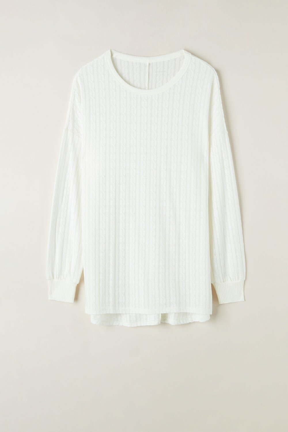 Ivory - 2127 - Talc White Intimissimi Timeless Heritage Long Sleeve Top | BFVL-40612