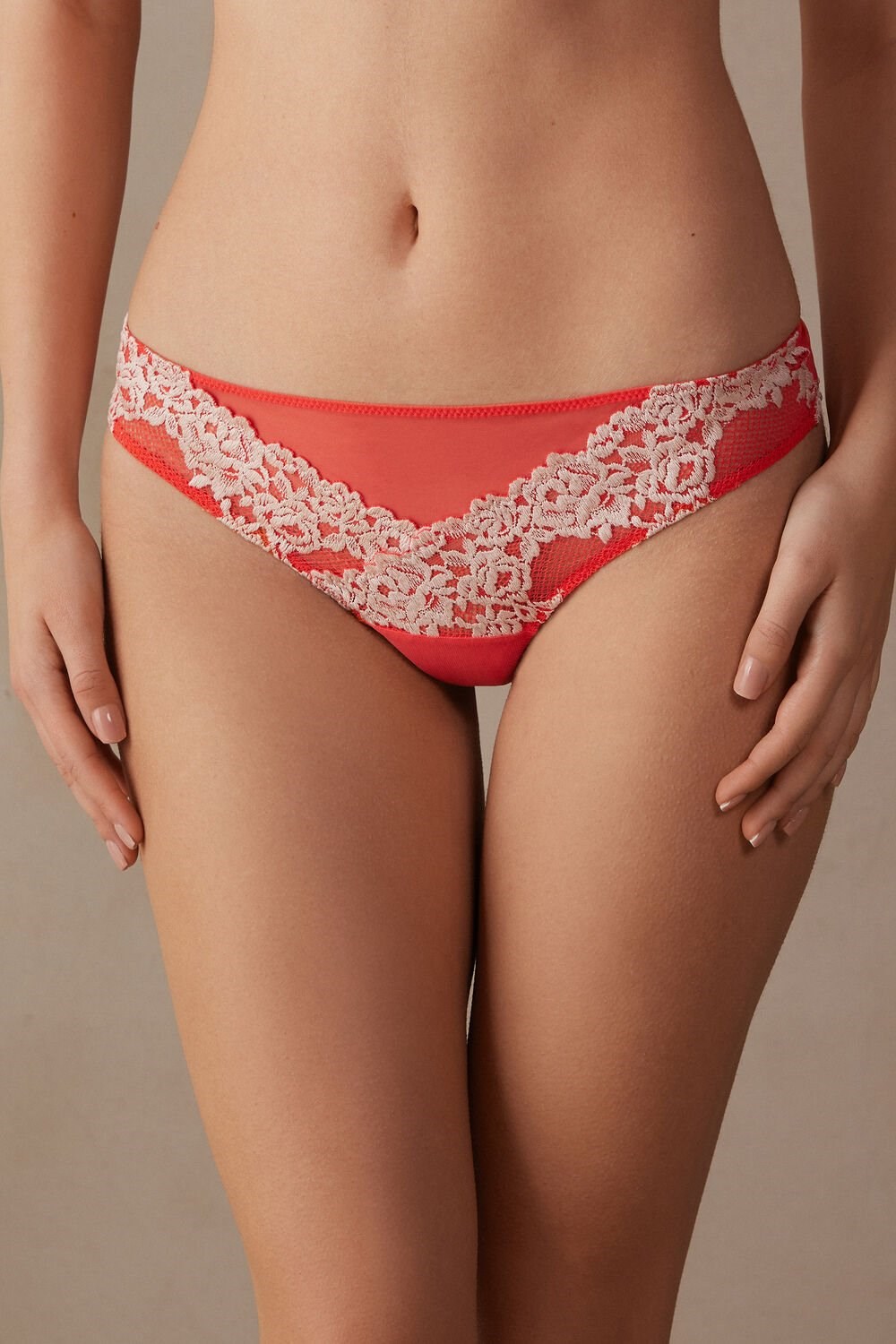 Ivory - 216j - Flame Scarlet / Ivory Intimissimi Pretty Flowers Brazilian | YZUW-87293