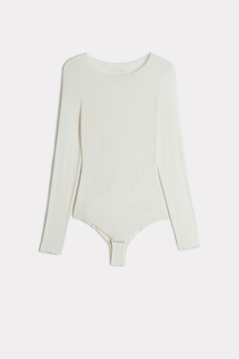 Ivory - 231i - Vanilla Intimissimi Modal and Cashmere Long-Sleeve Bodysuit | CASK-91564