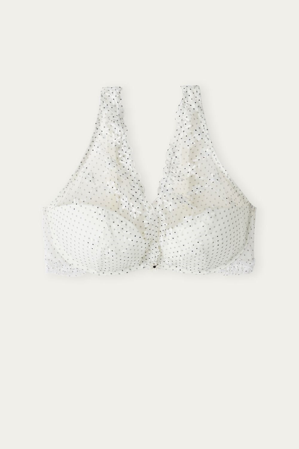 Ivory - 4718 - Talc White / Black Intimissimi Little Pleasures Giorgia Balconette Bra | KWAS-64182