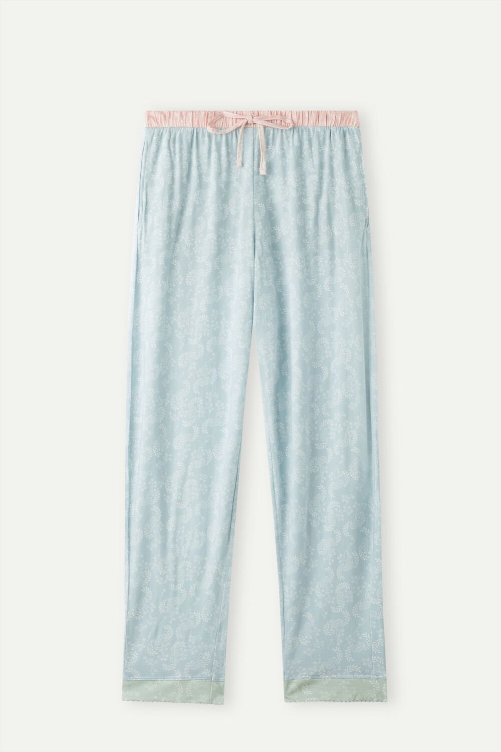 Light Blue - 226j - Romantic Cashmere Print Intimissimi Romantic Cashmere Full Length Cotton Pants | BFXC-65892