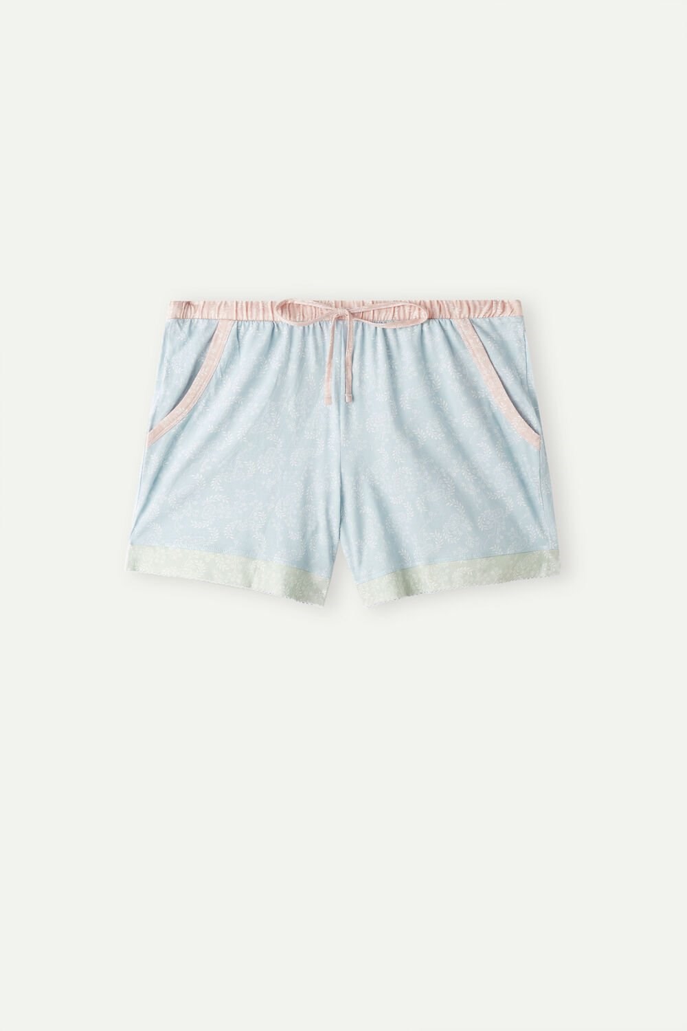 Light Blue - 226j - Romantic Cashmere Print Intimissimi Romantic Cashmere Cotton Shorts | CMEN-46270