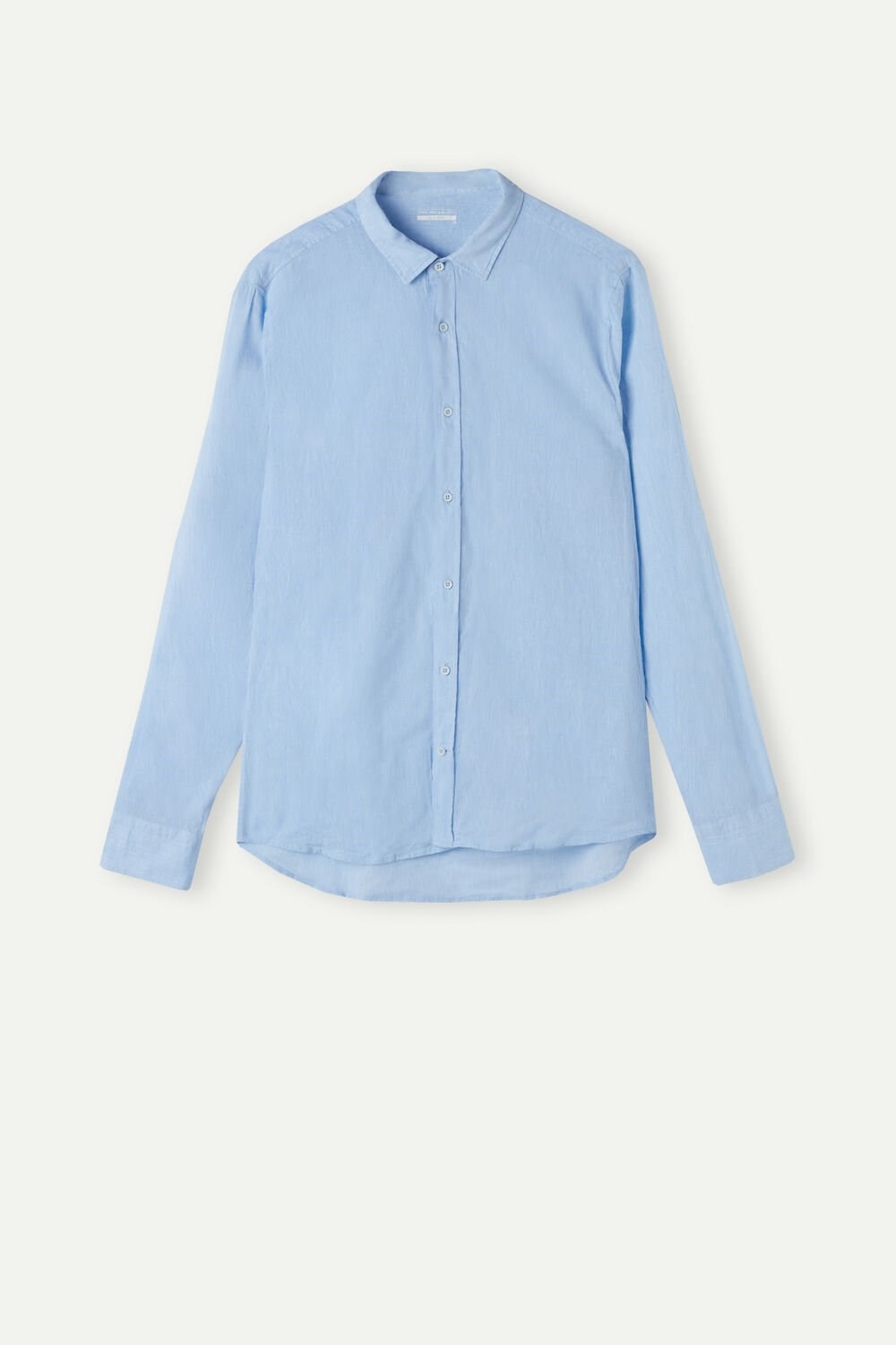 Light Blue - 979i - Light Blue Intimissimi Linen and Cotton Shirt | XMTW-60123