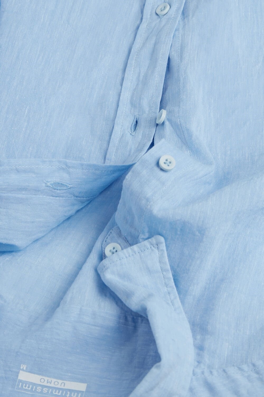 Light Blue - 979i - Light Blue Intimissimi Linen and Cotton Shirt | XMTW-60123