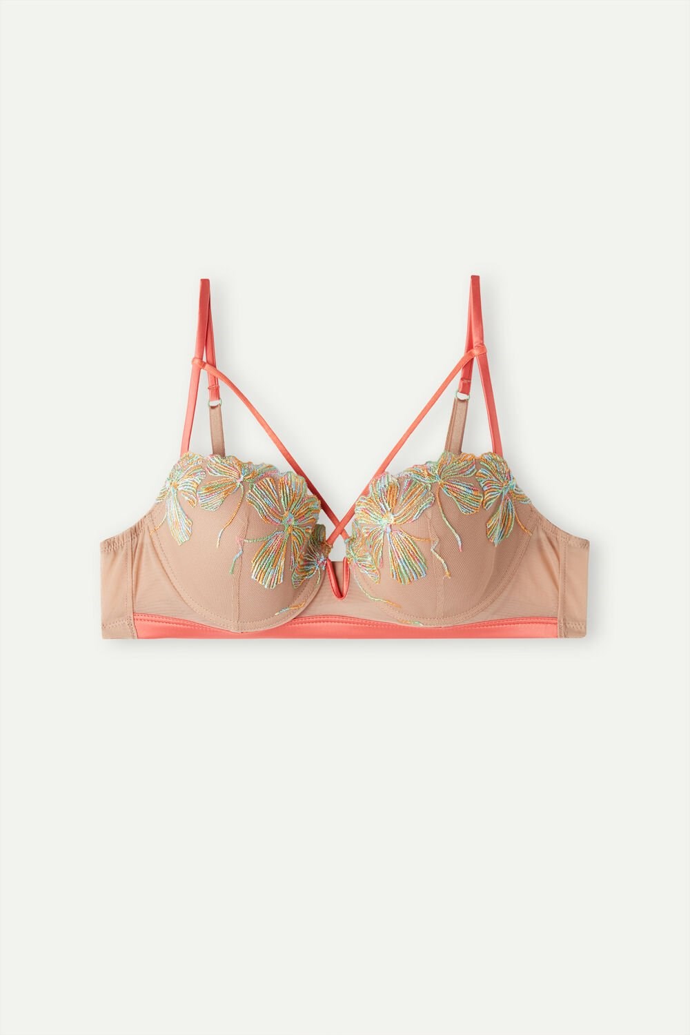 Multicolor - 235j - Soft Beige / Multicolor Intimissimi Candy Colors Sofia Balconette Bra | AKDI-24750