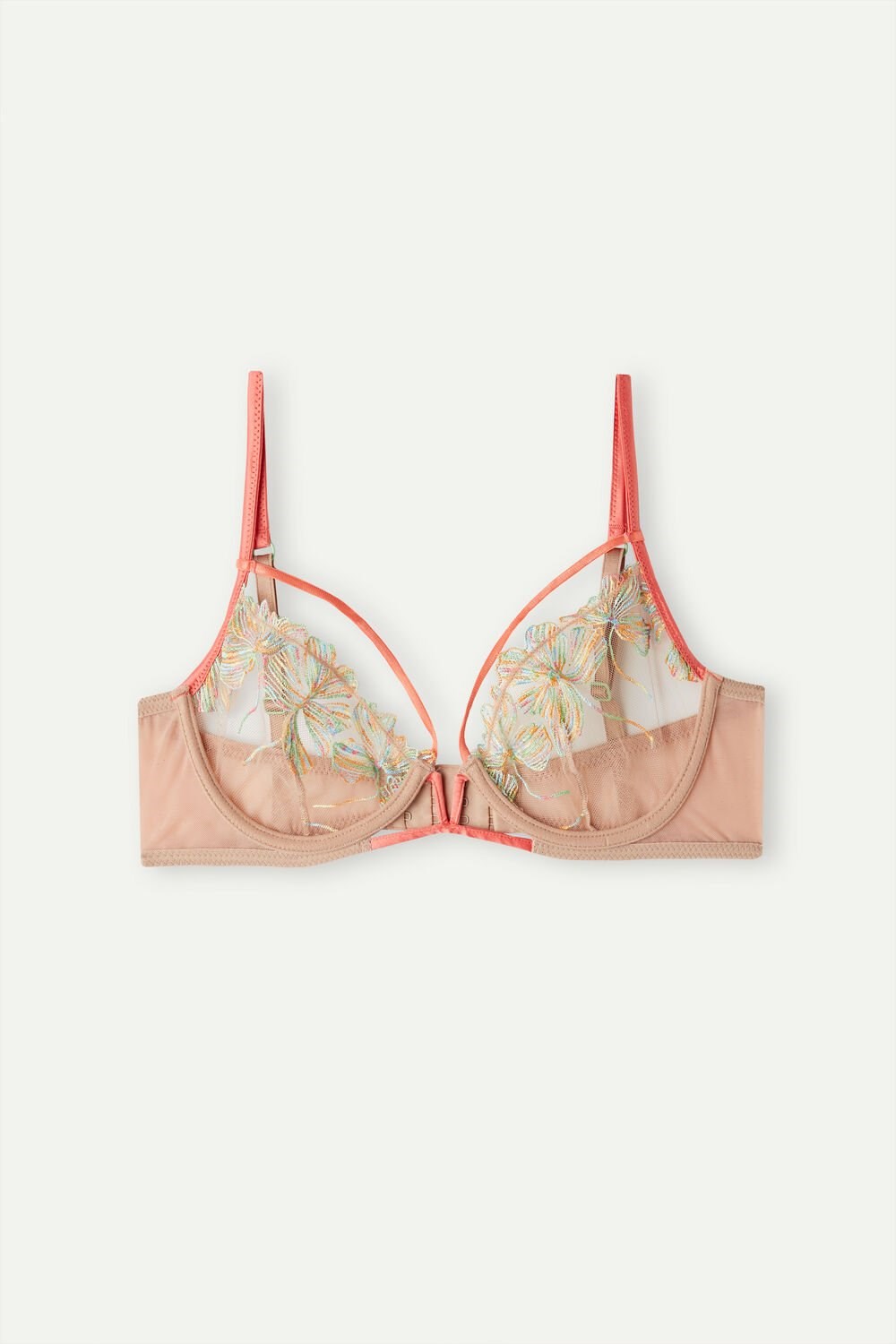 Multicolor - 235j - Soft Beige / Multicolor Intimissimi Candy Colors Balconette Bra | VJYT-24735