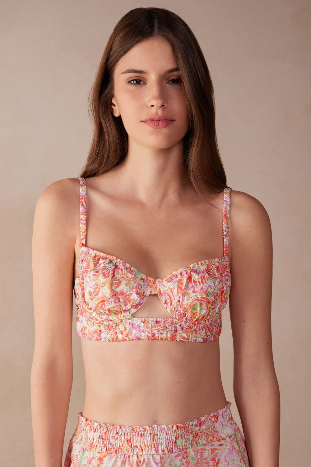 Multicolor - 240j - Summer Cashmere Print Intimissimi Summer Journey Bra Top | EQYX-97514