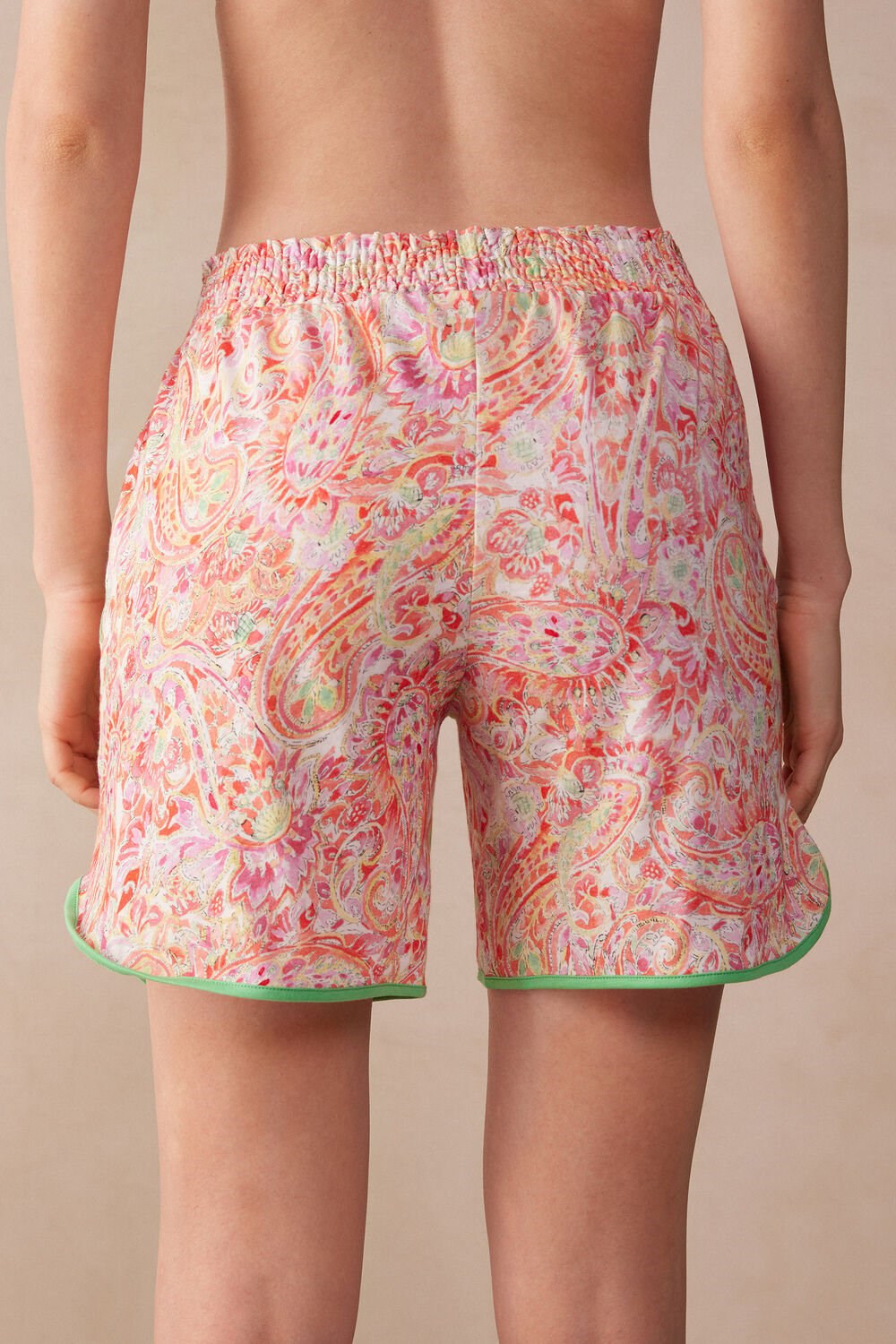 Multicolor - 240j - Summer Cashmere Print Intimissimi Summer Journey Ultrafresh Supima® Cotton Shorts | XLGC-46793