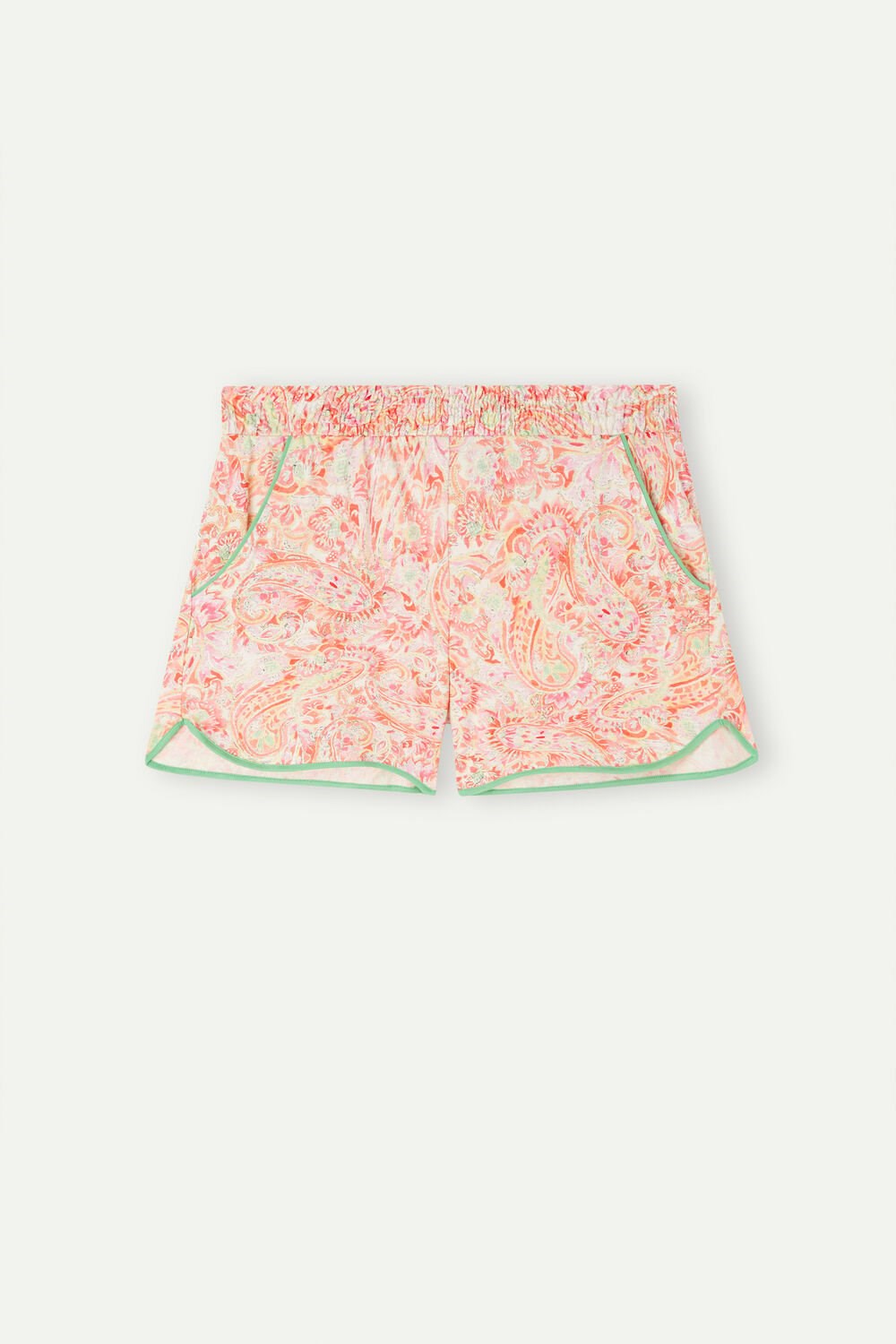 Multicolor - 240j - Summer Cashmere Print Intimissimi Summer Journey Ultrafresh Supima® Cotton Shorts | XLGC-46793