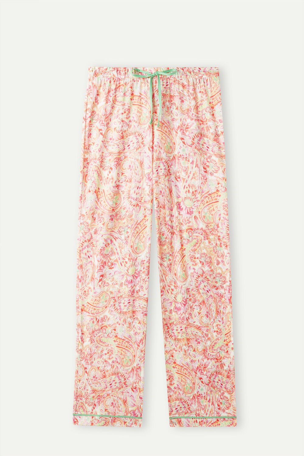 Multicolor - 240j - Summer Cashmere Print Intimissimi Summer Journey Ultrafresh Supima® Cotton Full Length Pants | ZNUQ-80714