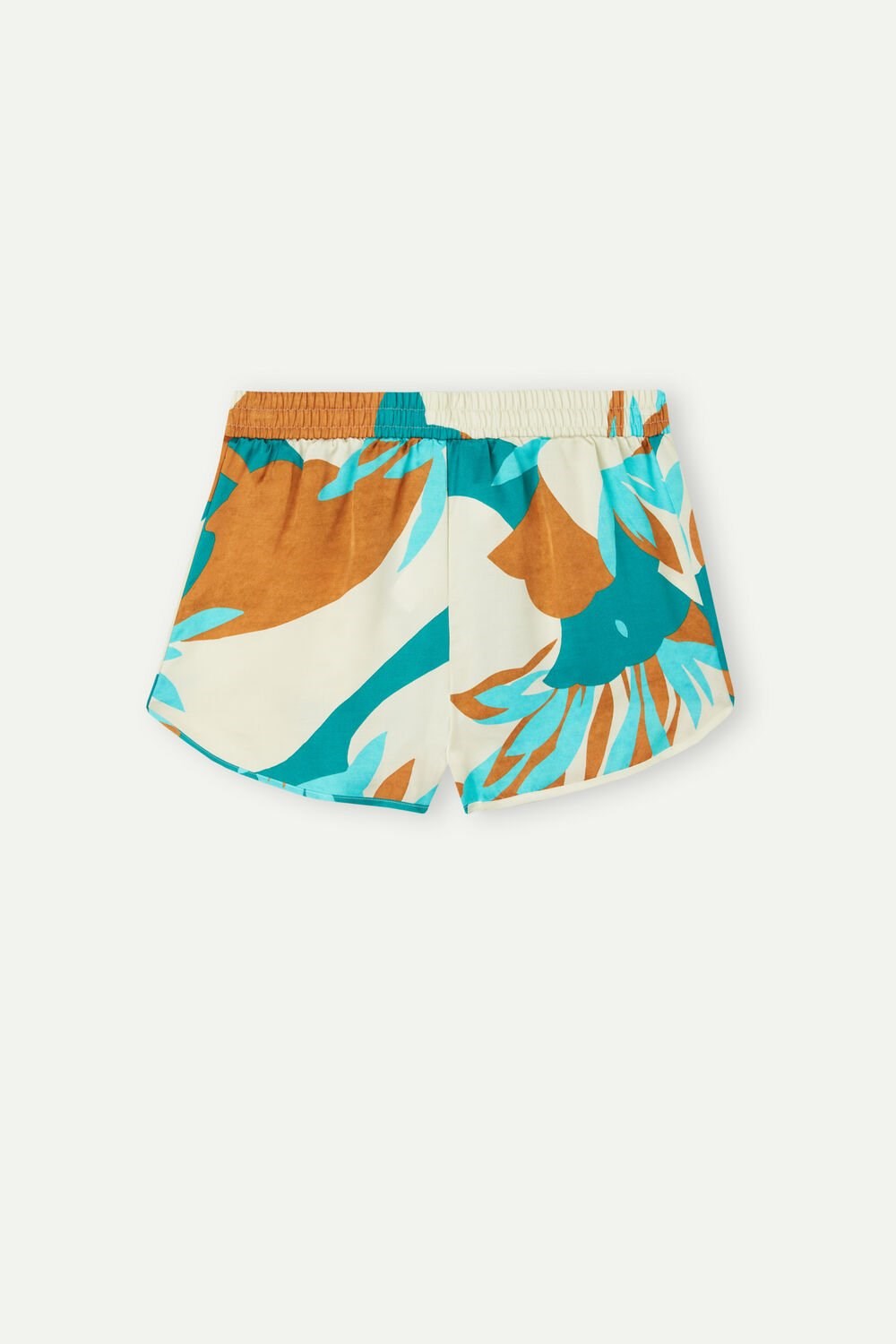 Multicolor - 241j - Summer Vibes Print Intimissimi Summer Vibes Viscose Satin Shorts | HGMT-64793