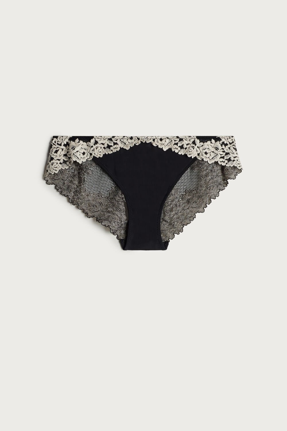 Multicolor - 9887 - Black / Ivory Intimissimi Pretty Flowers Panties | KVZR-43250