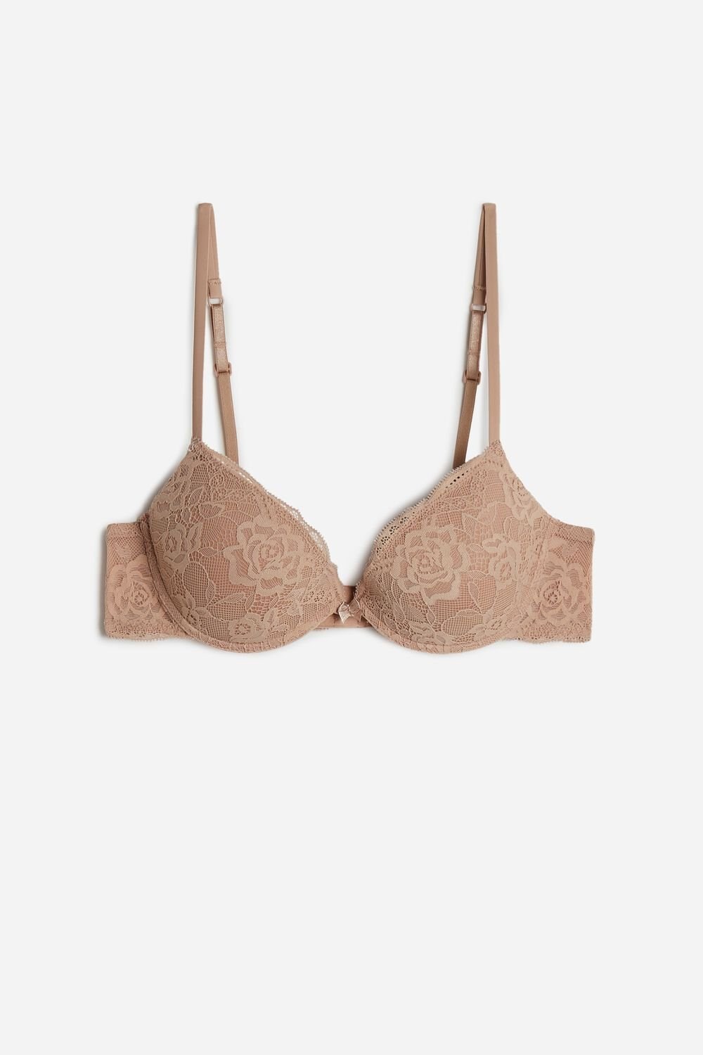 Natural - 044 - Soft Beige Intimissimi Bellissima Lace Push-Up Bra | HXMU-68721