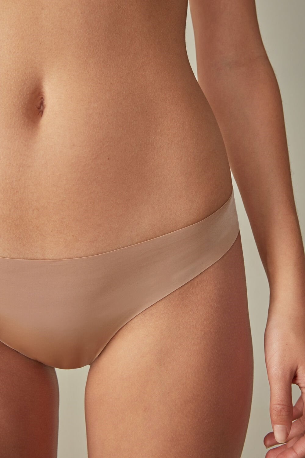 Natural - 044 - Soft Beige Intimissimi Brazilian Panties in Seamless Ultra Light Microfiber | XSUA-72381