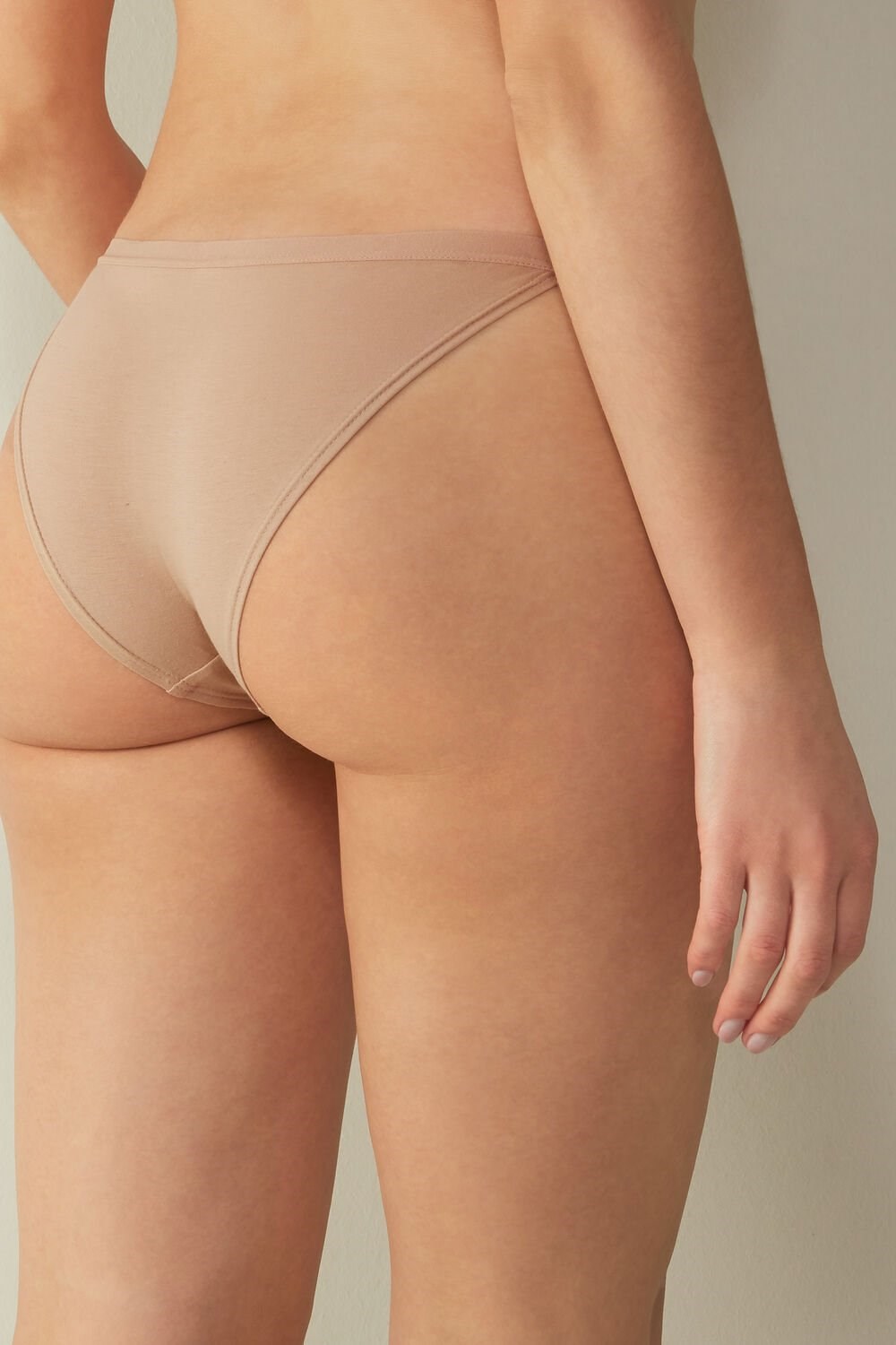 Natural - 044 - Soft Beige Intimissimi Cotton String Panties | GZAE-39054