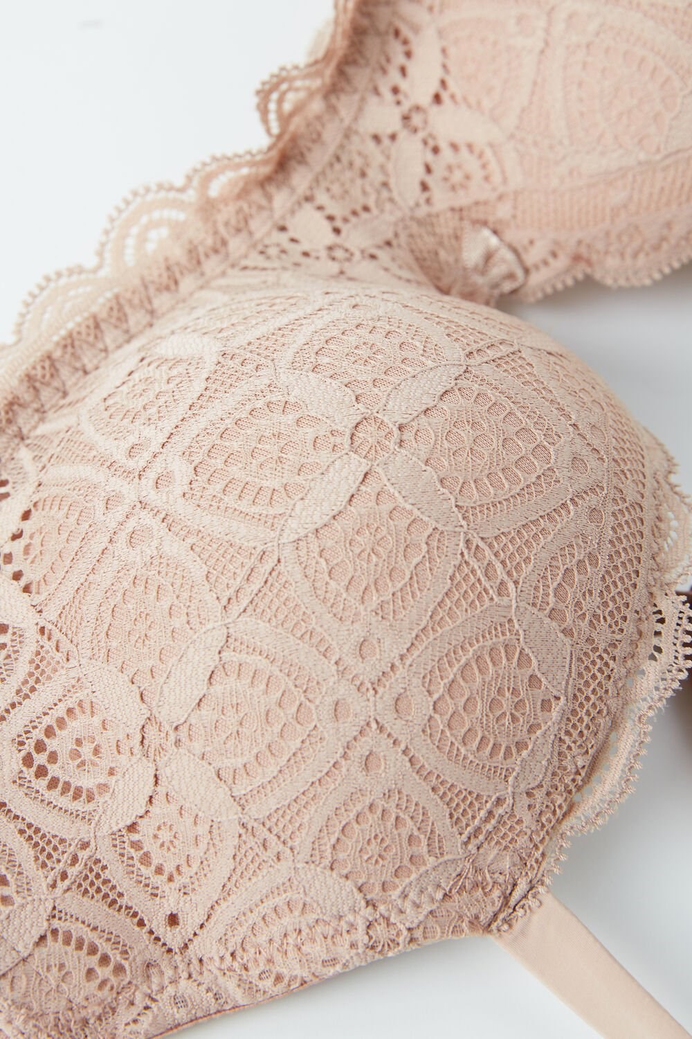 Natural - 044 - Soft Beige Intimissimi Claudia Balconette Bra in Lace | PNIH-42396