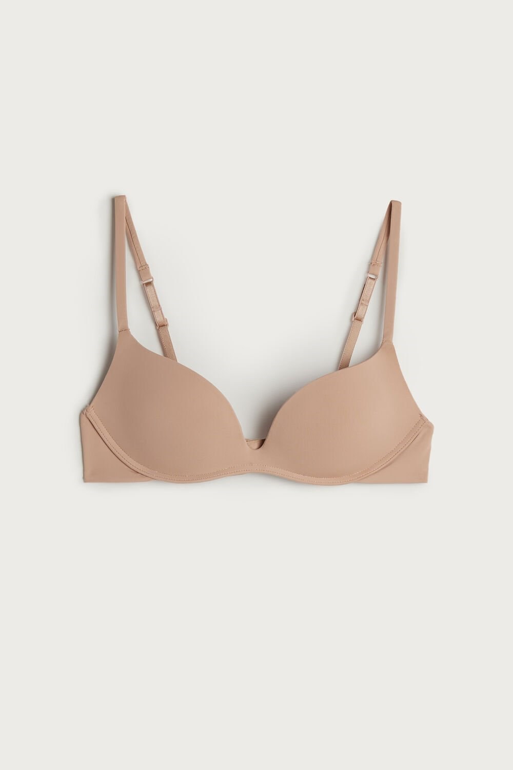 Natural - 044 - Soft Beige Intimissimi Gioia B Cup Microfiber Super Push-Up Bra | HEDB-18423