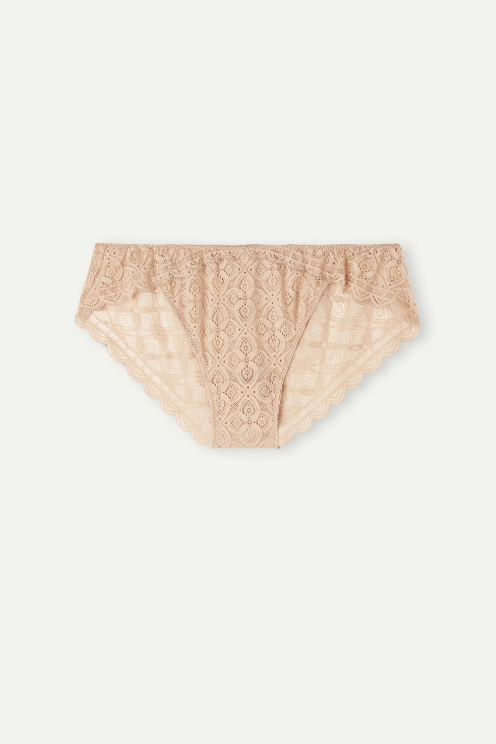 Natural - 044 - Soft Beige Intimissimi Low Rise Lace Panties | CRTU-09856