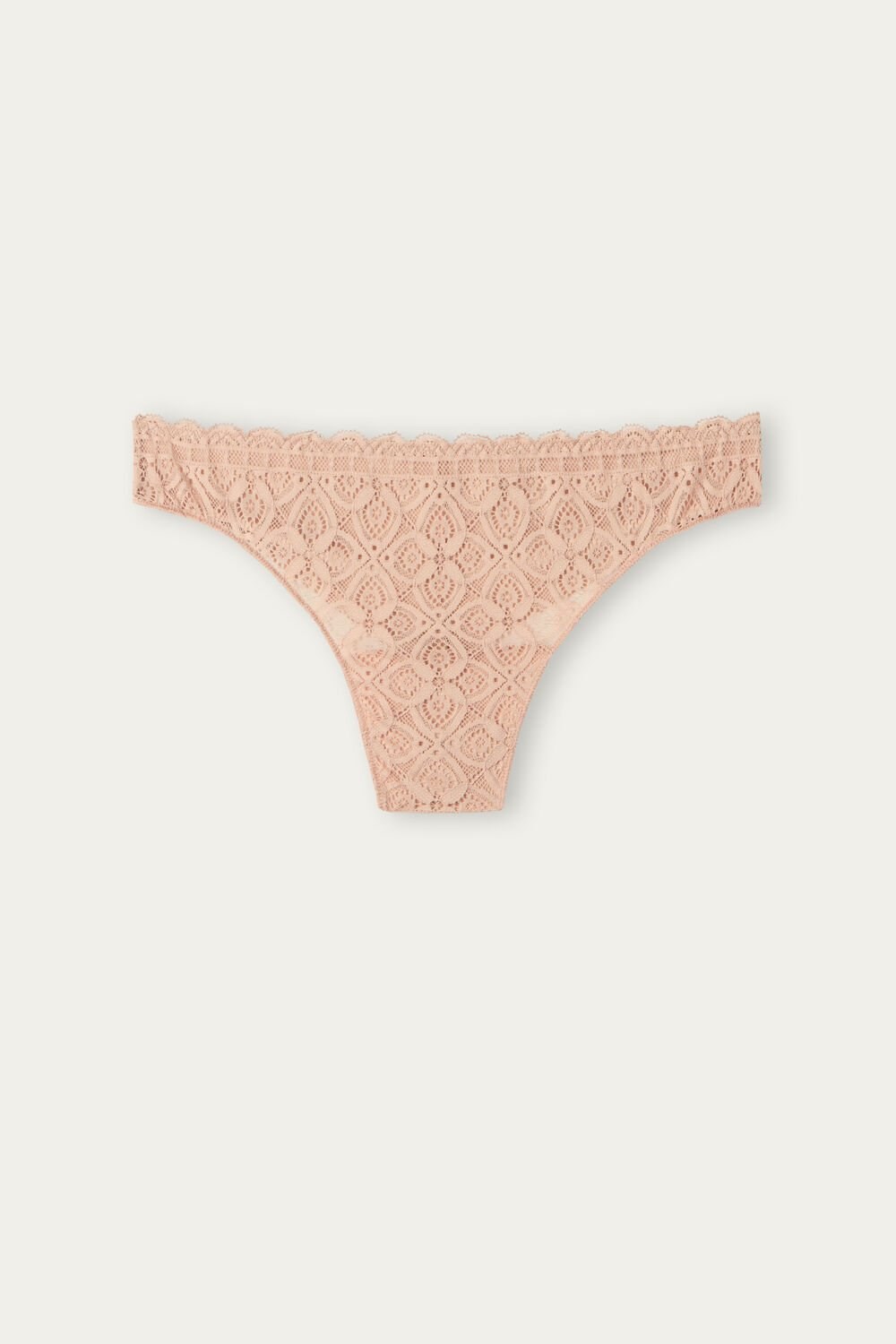 Natural - 044 - Soft Beige Intimissimi Lace and Microfiber Brazilian | JHZI-84506