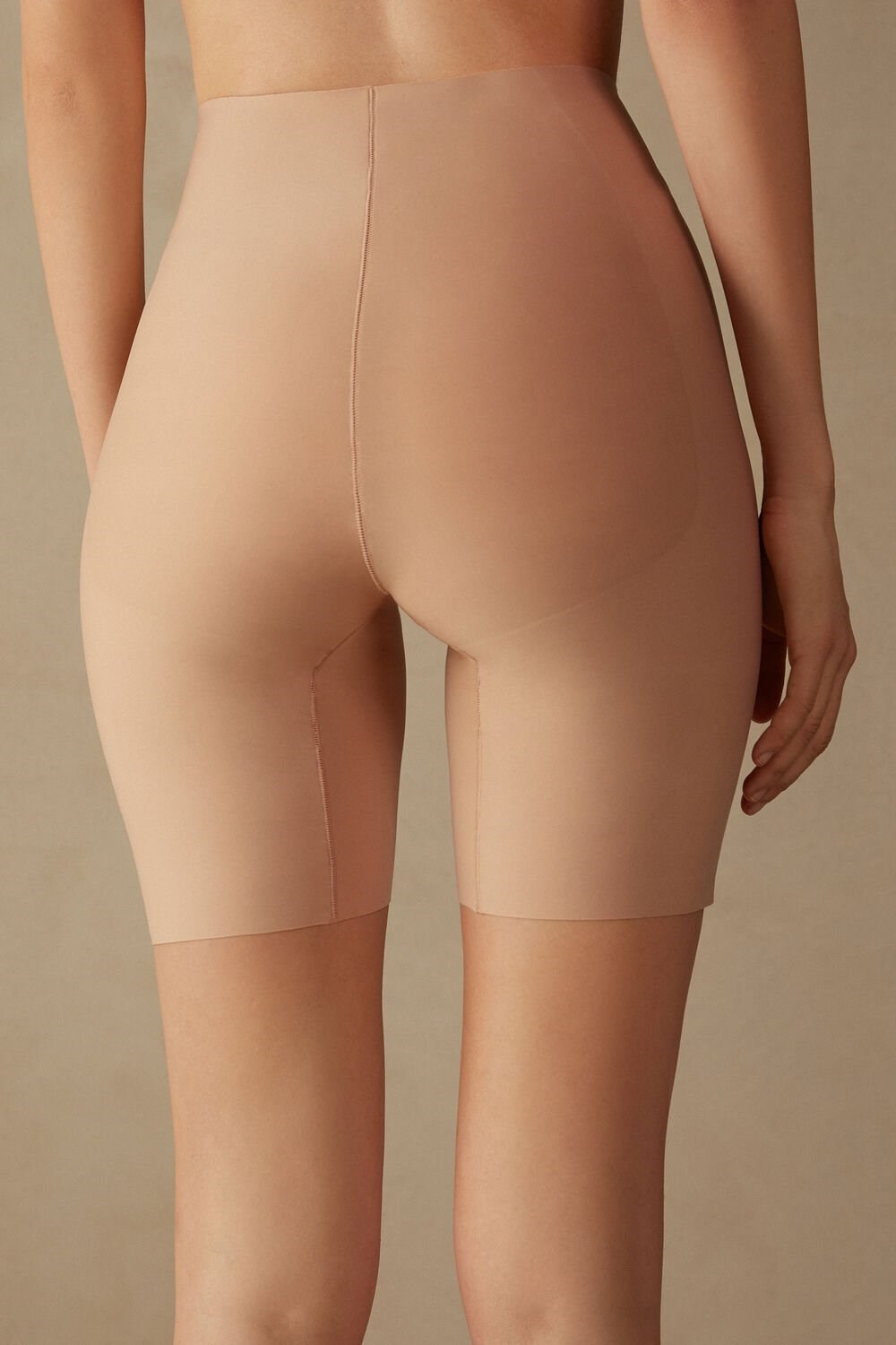 Natural - 044 - Soft Beige Intimissimi Raw-Cut Microfiber Shorts | APFS-12306