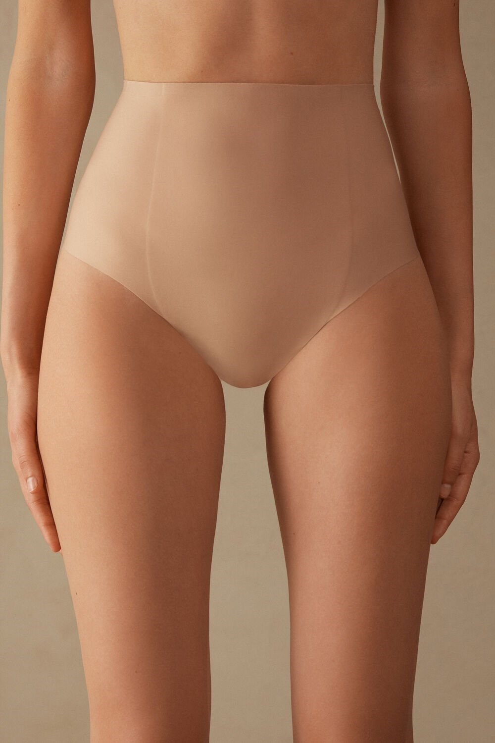 Natural - 044 - Soft Beige Intimissimi Raw-Cut Microfiber French Knickers | QOWT-28397