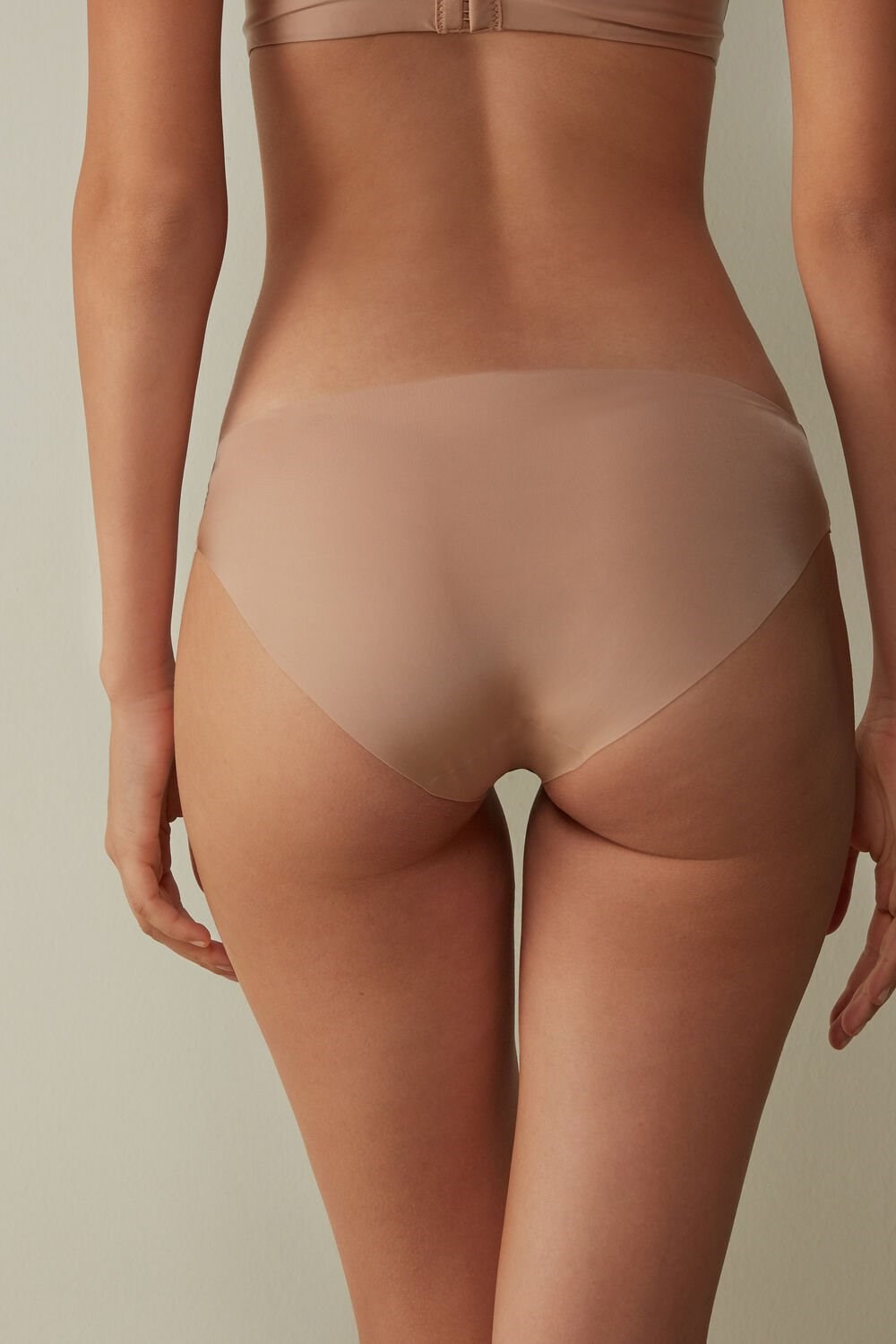 Natural - 044 - Soft Beige Intimissimi Seamless Microfiber Panties | FLZB-75362