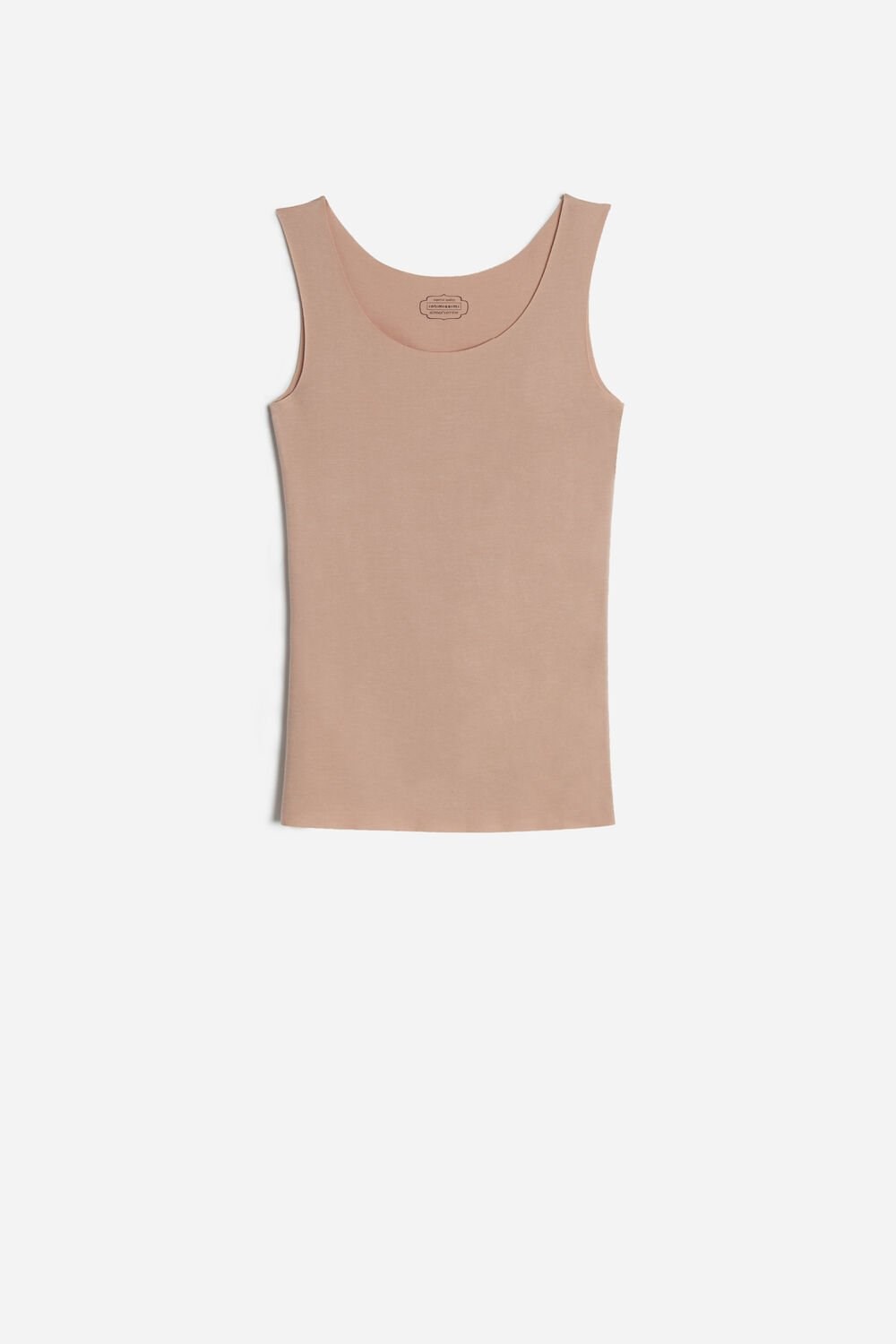 Natural - 044 - Soft Beige Intimissimi Seamless Supima® Cotton Tank Top | NJAW-70124