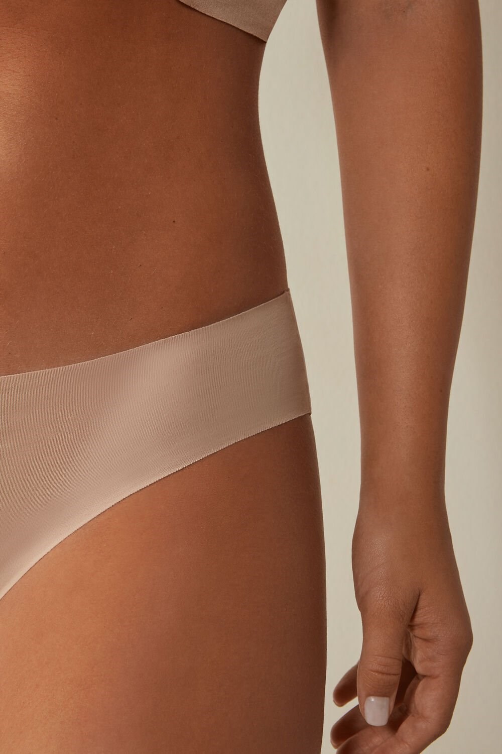 Natural - 044 - Soft Beige Intimissimi Seamless Supima® Cotton Panties | QLSW-16092