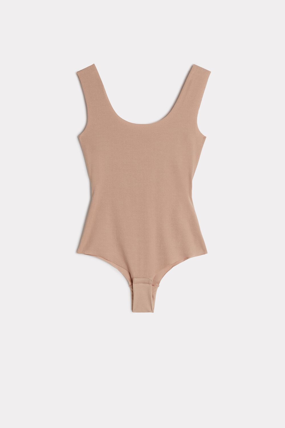 Natural - 044 - Soft Beige Intimissimi Supima Cotton® Scoop Neck Bodysuit | TCGQ-46305