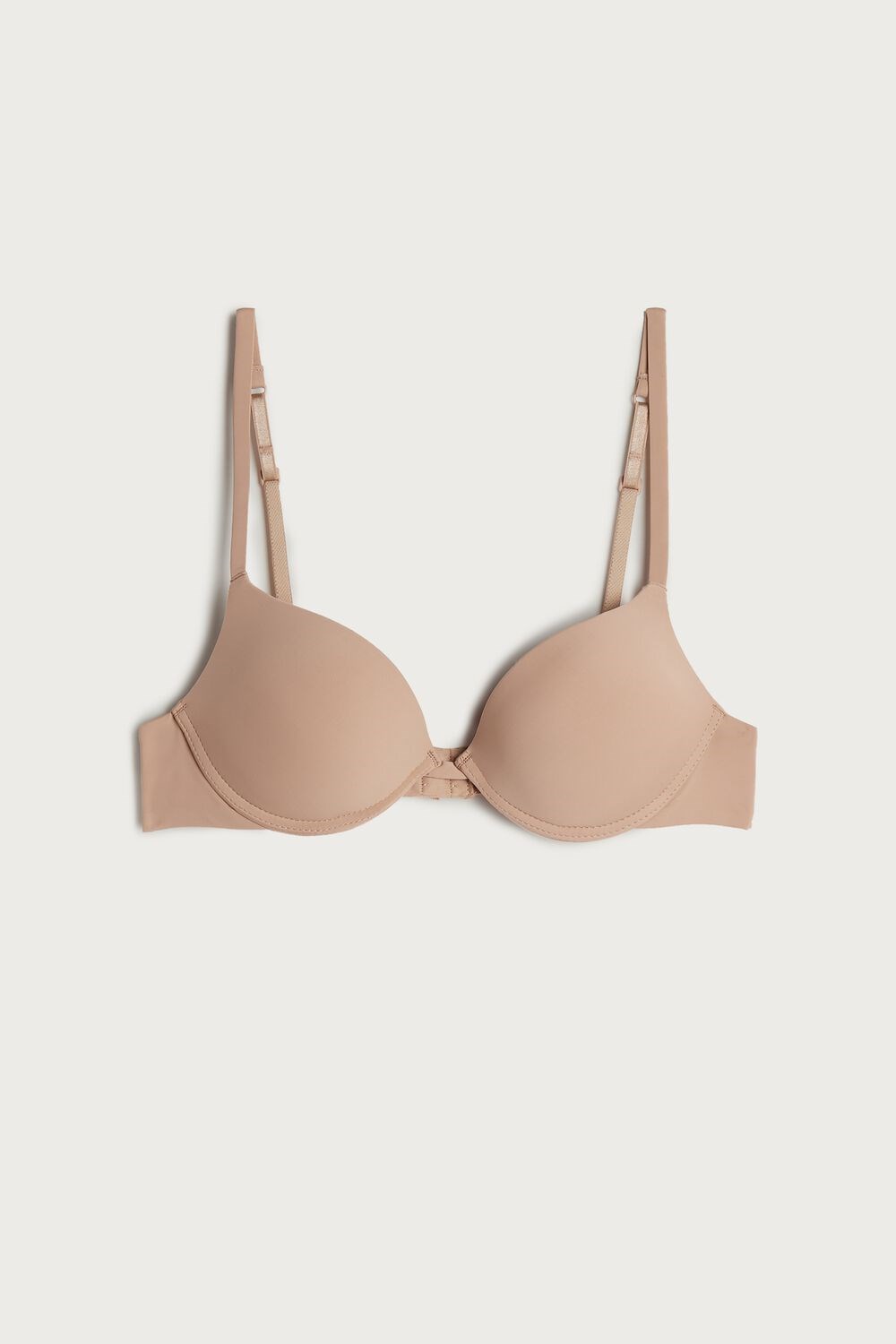 Natural - 044 - Soft Beige Intimissimi Simona Microfiber Super Push-Up Bra | XSAL-62387