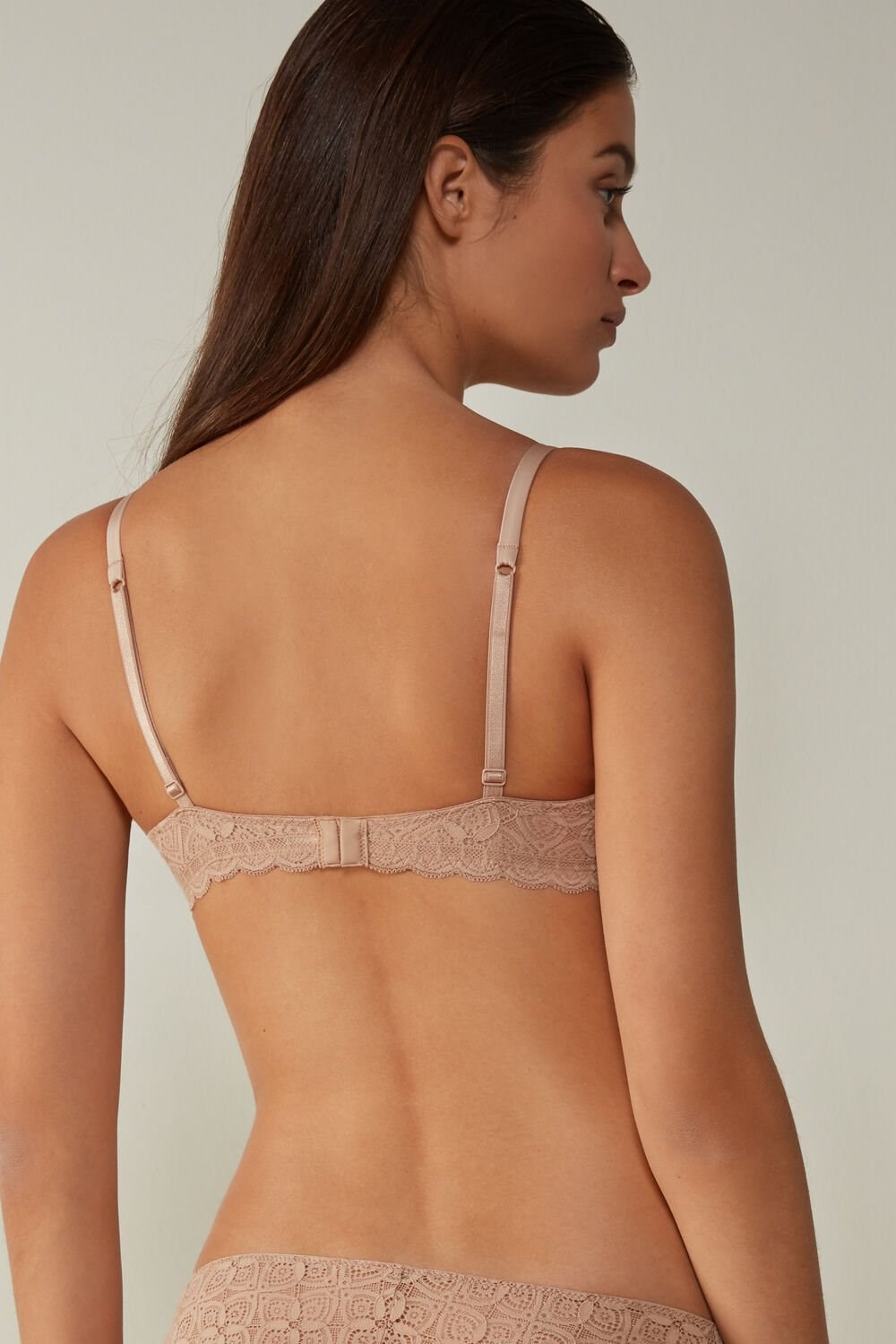 Natural - 044 - Soft Beige Intimissimi Sofia Balconette Bra in Lace | YWCU-70321