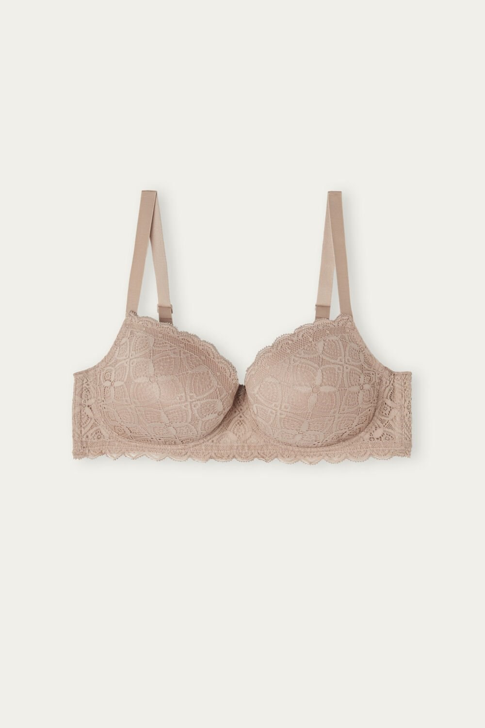 Natural - 044 - Soft Beige Intimissimi Sofia Balconette Bra in Lace | YWCU-70321