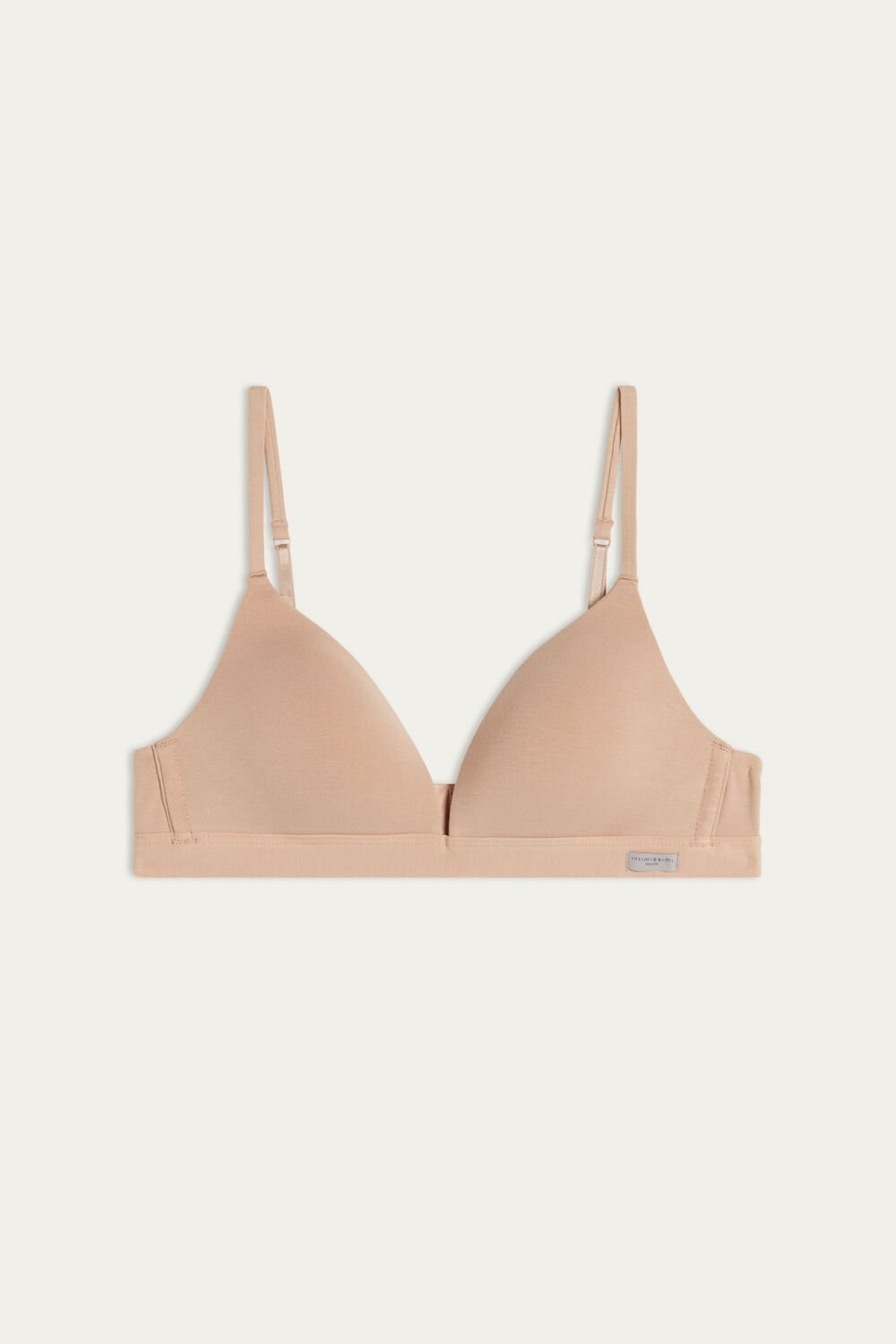 Natural - 044 - Soft Beige Intimissimi Tiziana Triangle Bra in Cotton | KHXE-19380